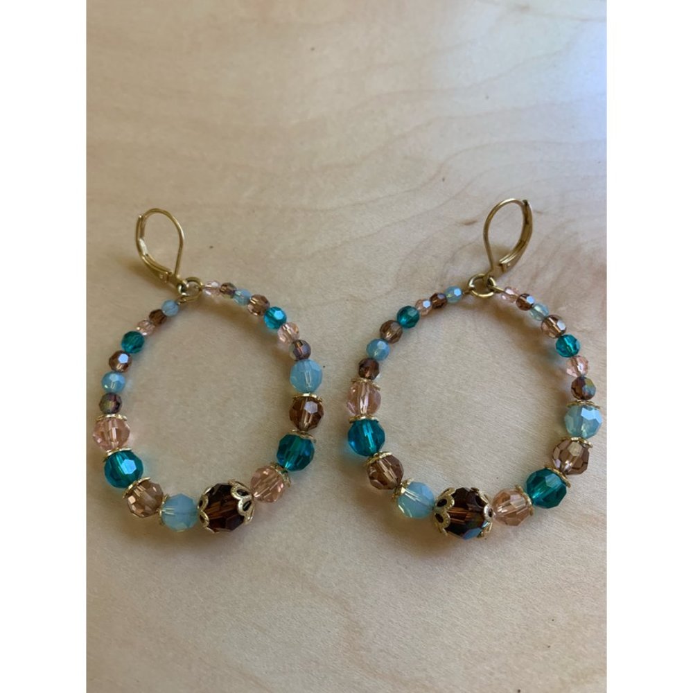 Hoop Earrings with Glass Beads